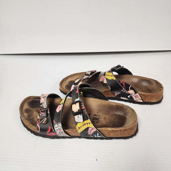 Birki's Floral and Leaf Print Adjustable Cross Strap Sandal Size 9 - Picture 5 of 8